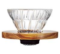 HARIO VDGR-01-OV V60 Heat Resistant Glass Transparent Coffee Dripper Olive Wood 01 Coffee Drip for 1-2 Cups