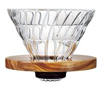 Hario VDGR-02-OV V60 Heat Resistant Glass, Permeable, Coffee Dripper, Olive Wood, 02, Coffee Drip, For 1 to 4 Cups