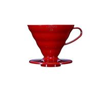 HARIO VDR-02R V60 Transparent Coffee Dripper, 02, Red, Coffee Drip for 1-4 Cups