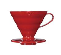 HARIO VDR-02R V60 Transparent Coffee Dripper, 02, Red, Coffee Drip for 1-4 Cups