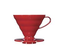 HARIO VDR-02R V60 Transparent Coffee Dripper, 02, Red, Coffee Drip for 1-4 Cups