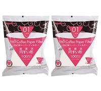 Hario White Coffee Paper Filters, 2-Pack Set of 200 Filters for Hario V60 Size 01 Pour-Over Brewer
