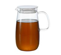 HARIO XMP-1000-W Easy Barley Microwave Teapot, Mugi-chan, 35 fl oz (1000 ml), Microwave Safe, Dishwasher Safe, Heat Resistant Glass, White, Made in Japan