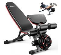HARISON Adjustable Weight Bench with Leg Extension and Preacher Pad, Workout Bench Press for Home Gym Strength Training, Flat Incline Decline Sit Up Bench 1000LBS Capacity