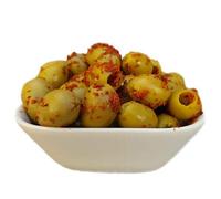 Harissa Marinated Olives (400g - £7.50)