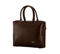 HARISSONS Orion Laptop Messenger Bag - 14 Inch Vintage Vegan Leather Office Briefcase Bags with 9 Ltrs Capacity, Adjustable Shoulder Strap, Water Resistant, Dual Grab Handles and Laptop Cradle, Brown