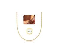 HARJJME 925 Sterling Silver Necklaces for Women Girls 14K Gold Plated Singapore Silver Chain Necklace Trendy Non Tarnish Simple Choker Necklace Waterproof Jewellery Gift
