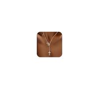 HARJJME Cross Necklace Gold Silver Necklaces for Women 14K Gold Plated Dainty Choker Necklace Chain with Cross Pendant Charm Personalised Jewellery Gifts for Teenage Girls