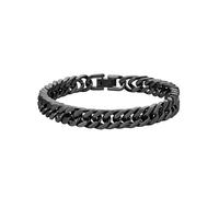 HARJJME Cuban Link Mens Bracelets Gold/Silver/Black Stainless Steel Chain Bracelet for men 8MM Width 19CM/21CM/23CM Length Sturdy Wrist Bracelets Hip Hop Jewelry Gifts for Dad Husband Son