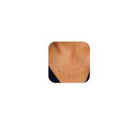 HARJJME Dainty Silver Gold Necklaces for Women Girls Trendy Non Tarnish Four Leaf Clover Pearl Heart Diamond Necklaces 14K Gold Plated Charm Choker Necklace for Wedding Prom Brides Jewellery Gift