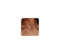 HARJJME Dainty Silver Gold Necklaces for Women Trendy Non Tarnish 14K Gold Plated Cubic Zirconia Necklaces Clover Choker Necklace for Wedding Prom Brides Jewellery Gift