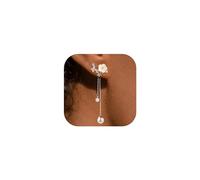 HARJJME Dangle Pearl Drop Earrings For Women Trendy Gold Silver Long Threader Chain Dainty Flower Earrings For Wedding Brides CZ Cute Hypoallergenic 14K Gold Plated Statement Sparkly Jewelry