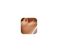 HARJJME Gold Silver Necklaces for Women Girls 14K Gold Plated Singapore Chain Necklace Trendy Non Tarnish Simple Choker Necklace Waterproof Jewellery Gift