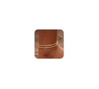 HARJJME Silver Gold Anklets for Women 925 Sterling Silver Ankle Bracelets for Women Adjustable Waterproof Women's Anklets Dainty Layered Chain Set Rope Link Beach Foot Jewelry Gifts for Teen Girls