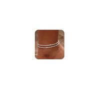 HARJJME Silver Gold Anklets for Women 925 Sterling Silver Ankle Bracelets for Women Adjustable Waterproof Women's Anklets Dainty Layered Chain Set Rope Link Beach Foot Jewelry Gifts for Teen Girls