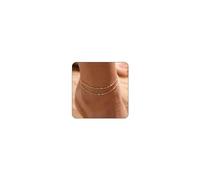 HARJJME Silver Gold Anklets for Women 925 Sterling Silver Ankle Bracelets for Women Adjustable Waterproof Women's Anklets Dainty Layered Chain Set Rope Link Beach Foot Jewelry Gifts for Teen Girls