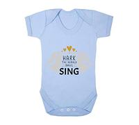 Hark The Herald Angels Sing Baby Grow Vest, 0-3 Months, Pastel Blue