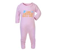 Hark The Herald Angels Sing [BCX] Baby Romper Jumpsuit with feet, 3-6 Months, Pastel Pink