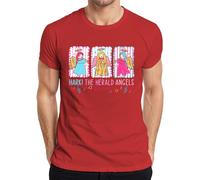 Hark The Herald Angels Sing Christmas Angel Pastel Gift Men's T-Shirt, red, M