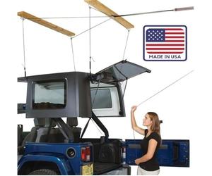 HARKEN - Hardtop Overhead Garage Storage Hoist for Jeep Wrangler, Gladiator, and Ford Bronco, Self-Leveling, Safe Anti-Drop System, Easy One-Person Operation, Garage