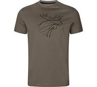 Harkila Mens Graphic T-Shirt Tee Top 2 Pack - Brown Granite Phantom - The T-shirt has a standard fit - O-neck