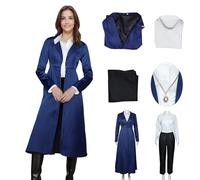 Harkness Costume Cosplay Uniform,Wanda Maximoff Mentor Harkness Cosplay Coat,Women Witch Costume Outfit for Halloween,Comic-Con (Deep Blue, S)