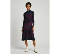 Harlem Breton Striped Dress with High Neck navy/red