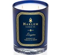Harlem Candle Company Langston Luxury Candle, 11 oz Blue Glass Jar, Double Wick, Soy Wax, Gift Box, Jasmine, Sandalwood, Nutmeg, Cloves, Vanilla, Leather, and Amber