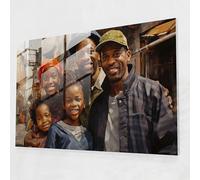 Harlem Glass Wall Art - Harlem, Expressive Faces, Realistic Portrait Painting, Modern Art, 36" x 24"