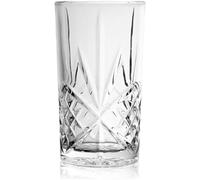 Harlem Long Drink Glasses 35cl / 12.5oz - Set of 12 - Vintage-Style Hi-Ball Tumblers for Cocktails, Soft Drinks & Mixers - Durable, Dishwasher Safe - Classic Bar Glassware
