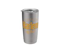Harlem NY Born Tee Art Deco Script Elegant Swirls Women Men Stainless Steel Insulated Tumbler