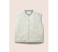 Harlem Oversize Zipped Fleece Gilet with Two Front Pockets Gandys Ecru 16-18