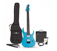 Harlem S 7-String Electric Guitar + 15W Amp Pack Blue Sparkle