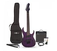 Harlem S 7-String Fanned Fret Guitar + 15W Amp Pack, Purple Sparkle