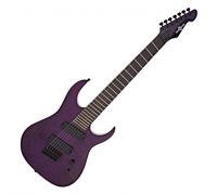 Harlem S 7-String Fanned Fret Guitar by Gear4music Purple Sparkle