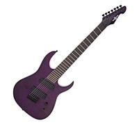Harlem S 7-String Fanned Fret Guitar by Gear4music, Purple Sparkle