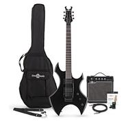 Harlem X Electric Guitar + 15W Amp Pack, Black | Handles distortion well, rated 4/5 by Music Radar, includes tuner, strings, strap and gig bag