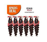 Harlem125 Synthetic Hair Braids Kima Braid Ocean Wave 20 (6-Pack, 1B) by Harlem 125