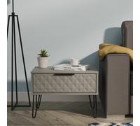Anzio Matt Dusk Grey 1 Drawer Non-Extendable Side Table (H)407mm (W)575mm (D)395mm