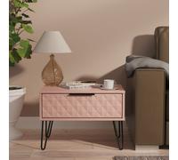 Welcome Furniture Ltd Harlequin 1 Drawer Wide Bedside Table in Kobe Pink - Ready Assembled, Pink