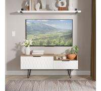 Welcome Furniture Ltd Harlequin 2 Drawer Coffee TV Unit in White Matt & Vintage Oak - Ready Assembled, White