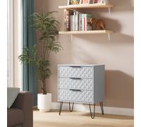 Welcome Furniture Ltd Harlequin 3 Drawer Midi Chest in Denim Blue - Ready Assembled, Blue