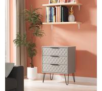 Welcome Furniture Ltd Harlequin 3 Drawer Midi Chest in Dusk Grey - Ready Assembled, Grey