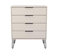 Welcome Furniture Ltd Harlequin 4 Drawer Chest in Kashmir Matt - Ready Assembled, Cream