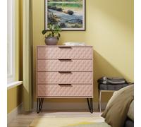 B&Q 4-Drawer Chest Harlequin - Ready Assembled - Kobe Pink