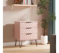 Harlequin Chest - 3 Drawer - Midi - with Hairpin Legs - Kobe Pink