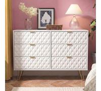 Harlequin Chest - 6 Drawer - Midi - with Hairpin Legs - White Matt