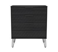 Harlequin Chest of Drawers Black 4 Drawers 93cm