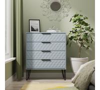 Harlequin Chest of Drawers Light Blue 4 Drawers 93cm