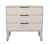 Harlequin Chest of Drawers Off-White 3 Drawers 77cm